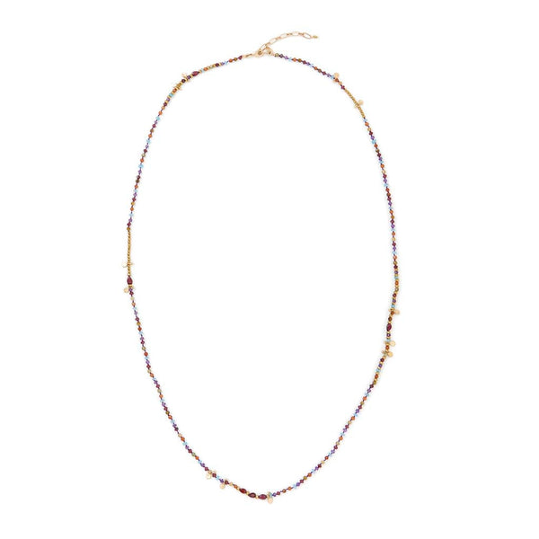 ADOUM Apatite-améthyste Collier 2 tours ou sautoir