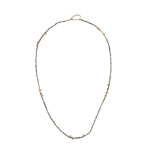 ADOUM Collier Grenat vert et Améthyste