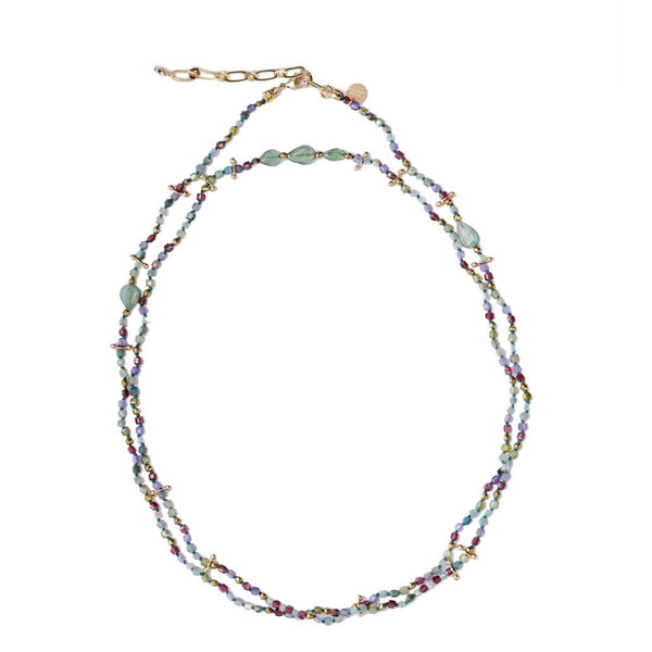 ADOUM Bracelet Multitours Mini Cubes Rainbow Pierres Multicolores