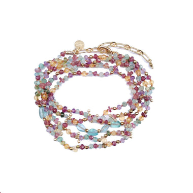 ADOUM Bracelet Multitours Rainbow Pierres Multicolores