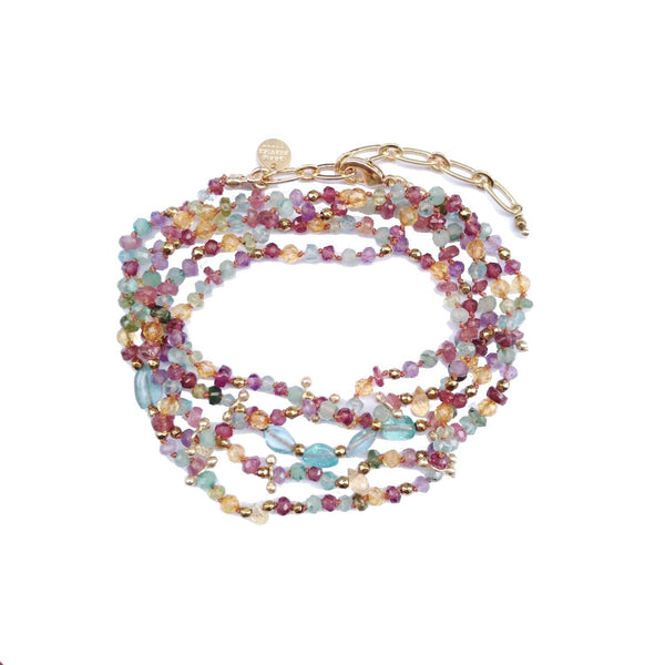 ADOUM Bracelet Multitours Rainbow Pierres Multicolores