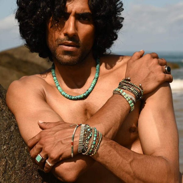 APACHE Bracelet Turquoise et Argent