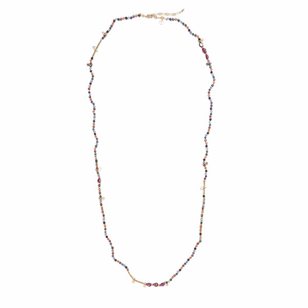 ADOUM Bracelet multi-tours Améthyste Malachite