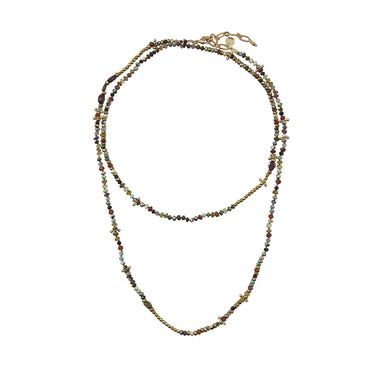 ADOUM Collier mix de pierres, Opale, Grenat