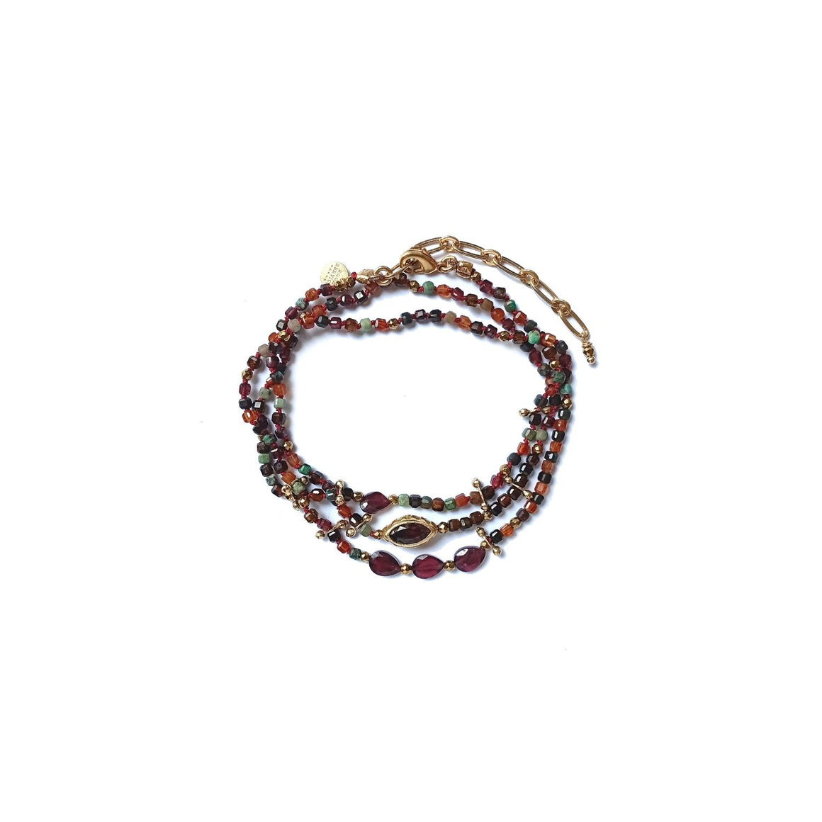 ADOUM EYE Bracelet 3 Tours Oeil Grenat