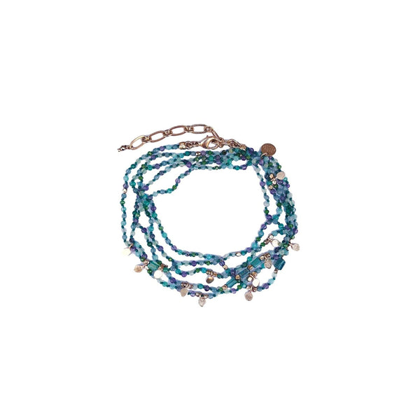 ADOUM MINI Bracelet Multitours Aqua Agate Apatite
