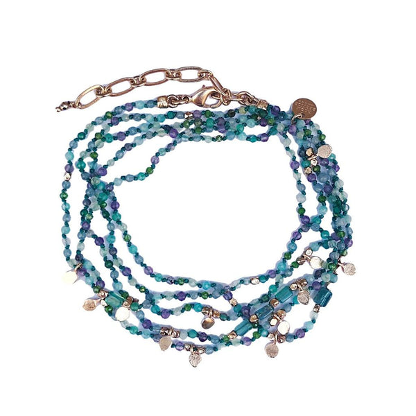 ADOUM MINI Bracelet Multitours Aqua Agate Apatite