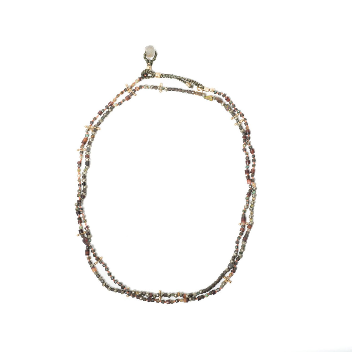 ADOUM MINI Bracelet Multitours Pyrite, Coquillage, Opale