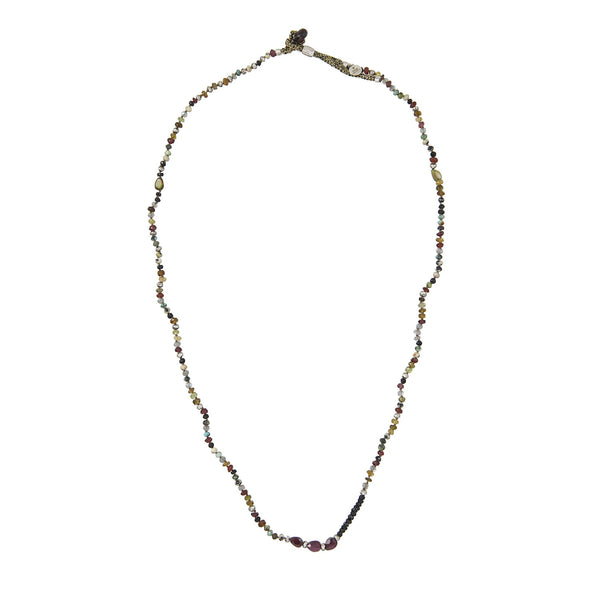 ADOUM SILVER Collier mix de pierres, Opale, Grenat
