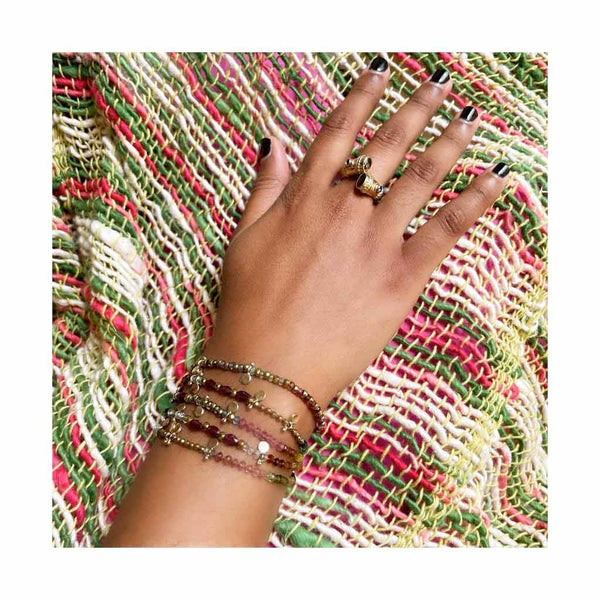 ADOUM Sautoir ou collier 2 tours Tourmalines