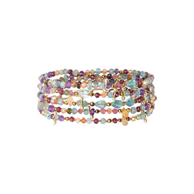 ADOUM Multi-Wrap Bracelet, Rainbow Multicolored Stones