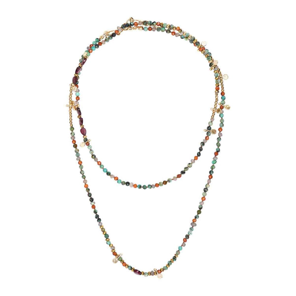 ADOUM African Turquoise & Labradorite Multi-Wrap Bracelet