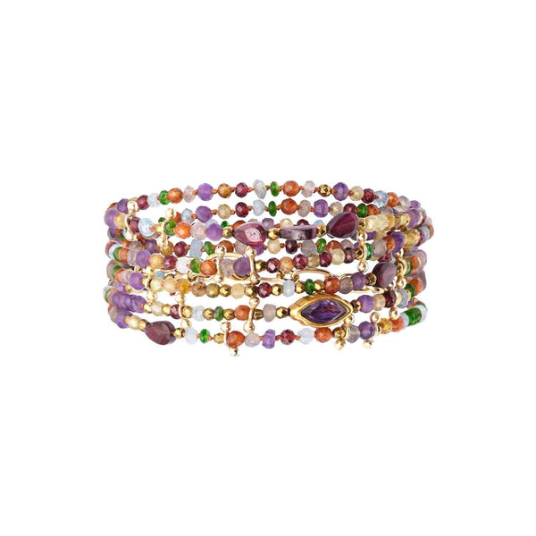 ADOUM EYE Multi-Wrap Bracelet, Amethyst