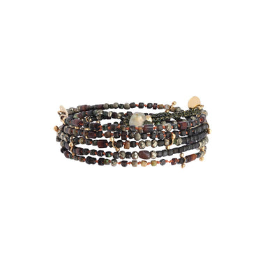 ADOUM MINI Bracelet Multitours Pyrite, Coquillage, Opale