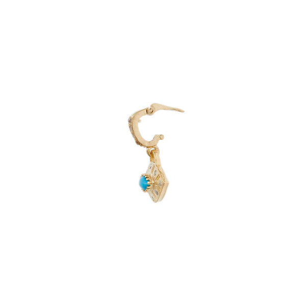 AJNA Charm Oeil Turquoise et Diamants argent plaqué or