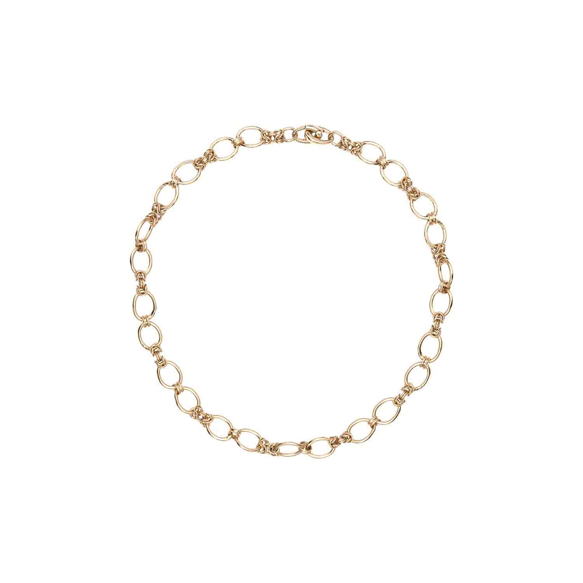 Oval Chain Choker Necklace, 24k Gold-Plated Brass