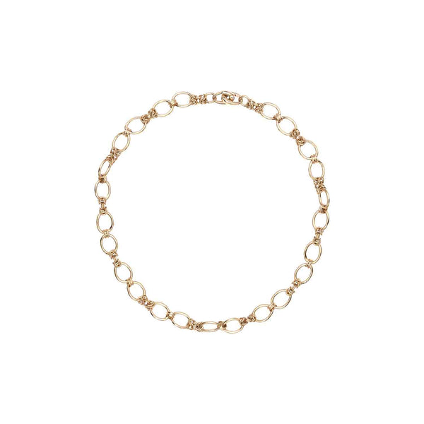 Oval Chain Choker Necklace, 24k Gold-Plated Brass
