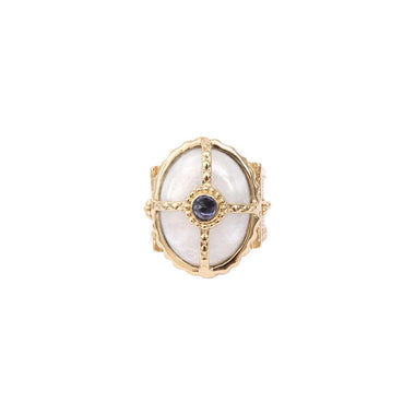 OCTAVE Moonstone Signet Ring, 24k Gold-Plated