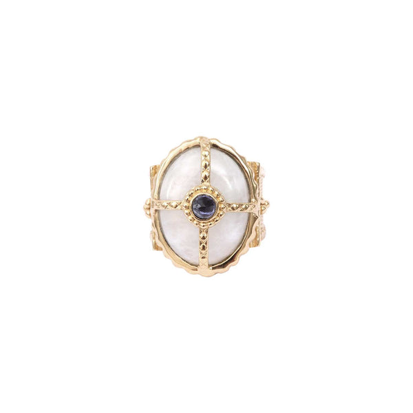 OCTAVE Moonstone Signet Ring, 24k Gold-Plated