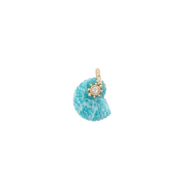 NAUTILUS Charm, Amazonite Set with Topaz, Diamond Bail, 24k Gold-Plated Silver