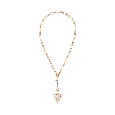 PASSION Collier coeur Citrines et pierres multicolores, Doré 24 cts