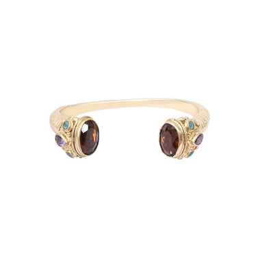MAHARADJAH Beer Quartz Bangle Bracelet, 24k Gold-Plated