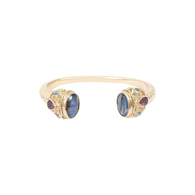 MAHARADJAH Labradorite Bangle Bracelet, 24k Gold-Plated