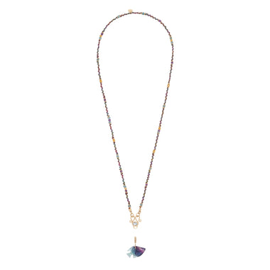 TWIST Crocheted Cord Necklace for Charms – Multicolored, Topaz Clasp