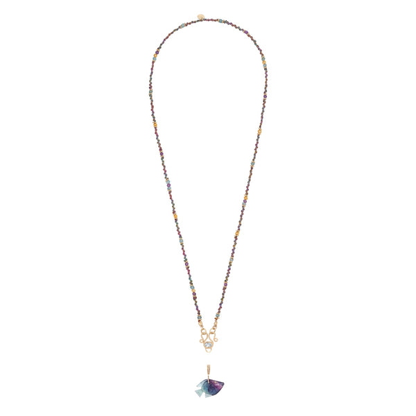 TWIST Crocheted Cord Necklace for Charms – Multicolored, Topaz Clasp