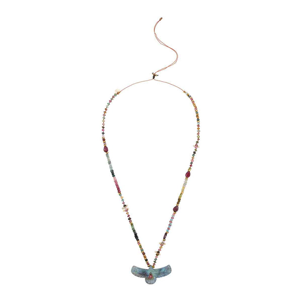 SHAMAN Sacred Phoenix Labradorite & Tourmaline Necklace