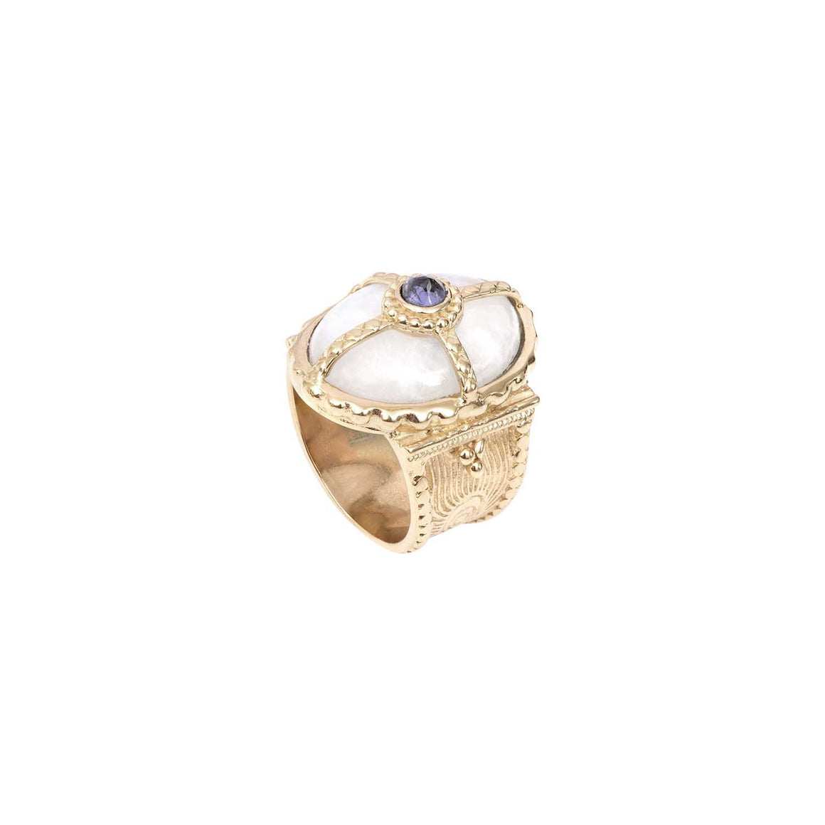 OCTAVE Moonstone Signet Ring, 24k Gold-Plated