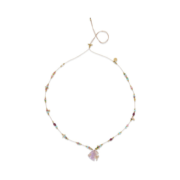 ALOHA Collier Poisson Amétrine Tourmalines Oeil Diamant