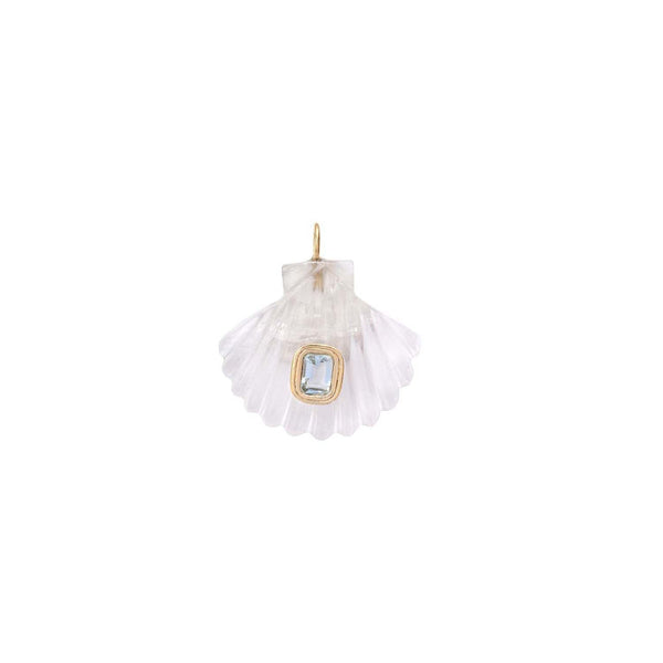 AMALFI Charm Coquillage Cristal serti Topaze, argent plaqué or