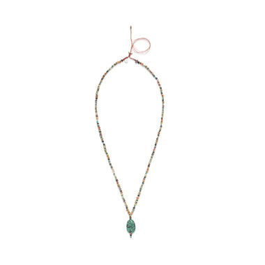 ANAEL Collier Mala Turquoise d'Arizona, mix de pierres