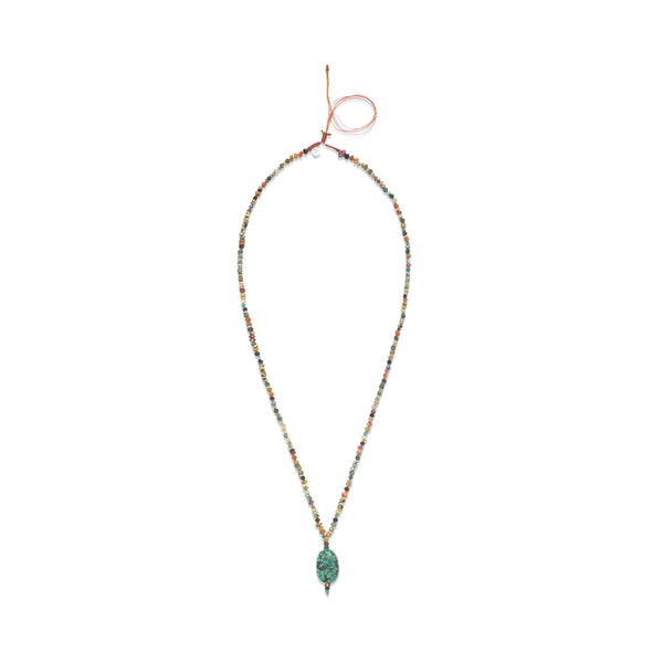 ANAEL Collier Mala Turquoise d'Arizona, mix de pierres