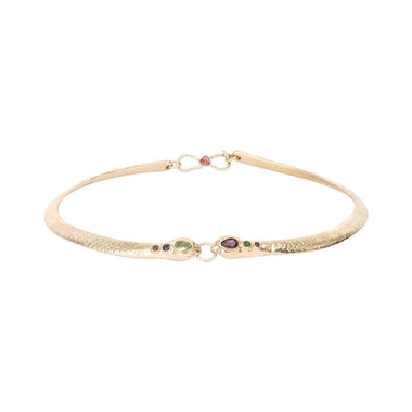 ANGITIA Collier Torque Serpents doré 24 cts