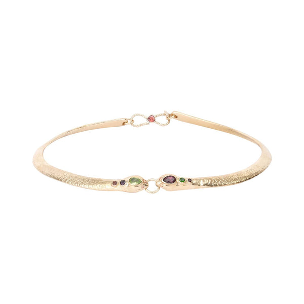 ANGITIA Collier Torque Serpents doré 24 cts