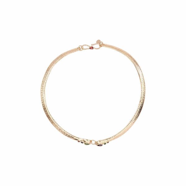ANGITIA Collier Torque Serpents doré 24 cts