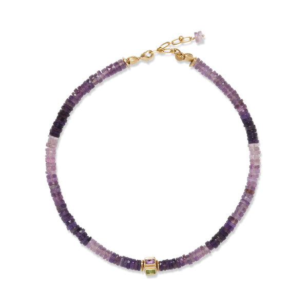 ANILA Collier Améthyste facettée Tie&Dye et perle multi-pierres