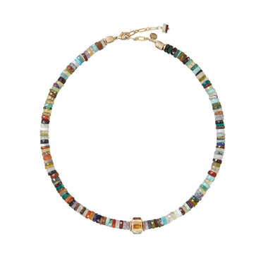 ANILA Collier Multicolore & perle multi-pierres, plaqué or 24 cts