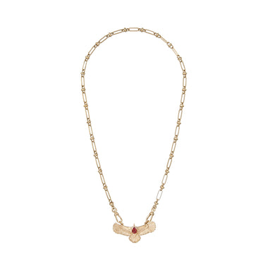 AQUILA Collier Aigle Grenat - Doré 24 cts