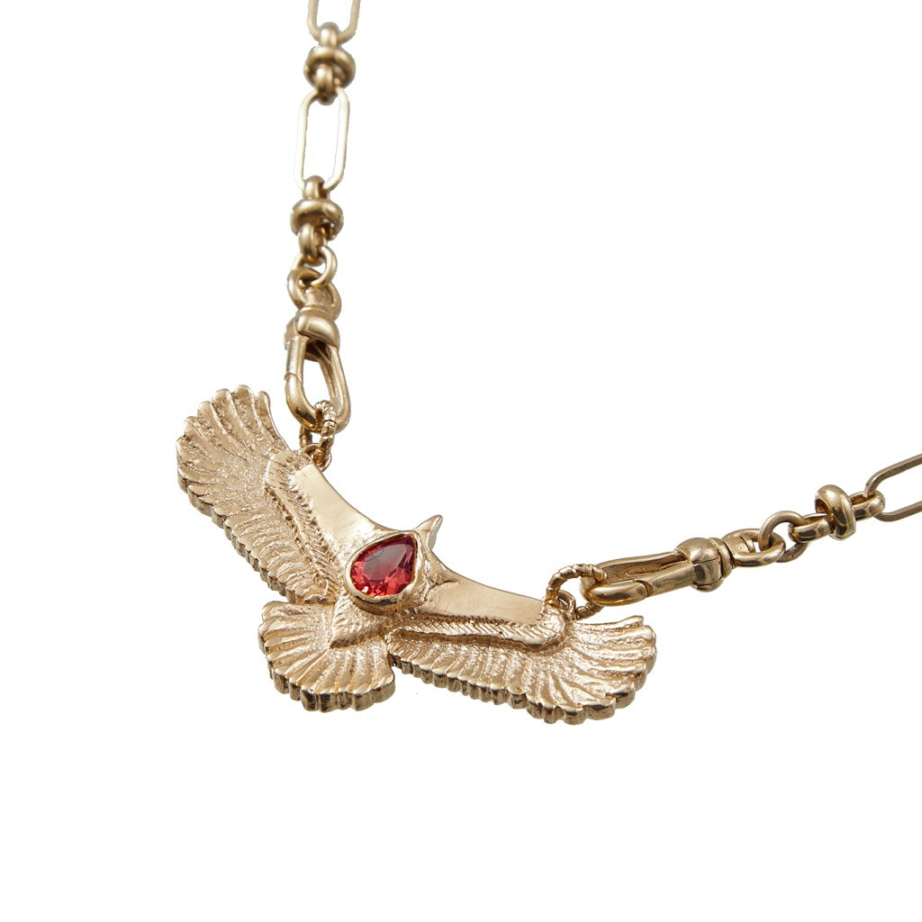 AQUILA Collier Aigle Grenat - Doré 24 cts