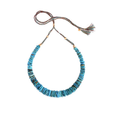 ARIZONA Collier Turquoise bleue finition cordon ou chaîne
