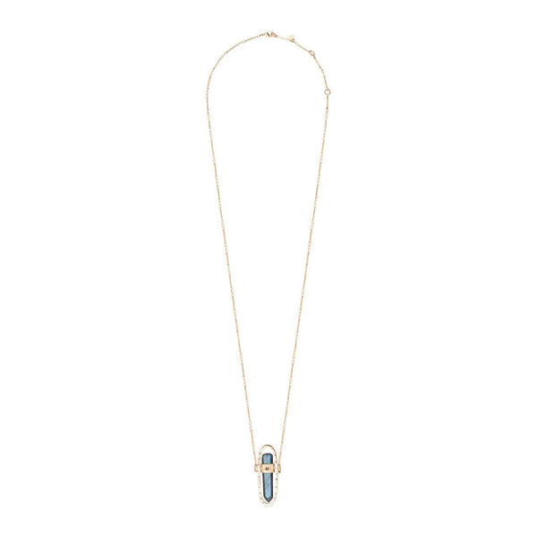 ASTERIA Collier prisme Labradorite, doré 24 cts