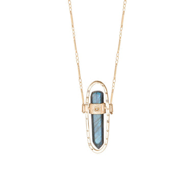ASTERIA Collier prisme Labradorite, doré 24 cts