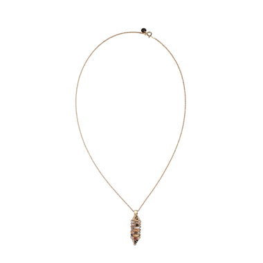 ASTRA collier multi-pierres Argent Plaqué Or