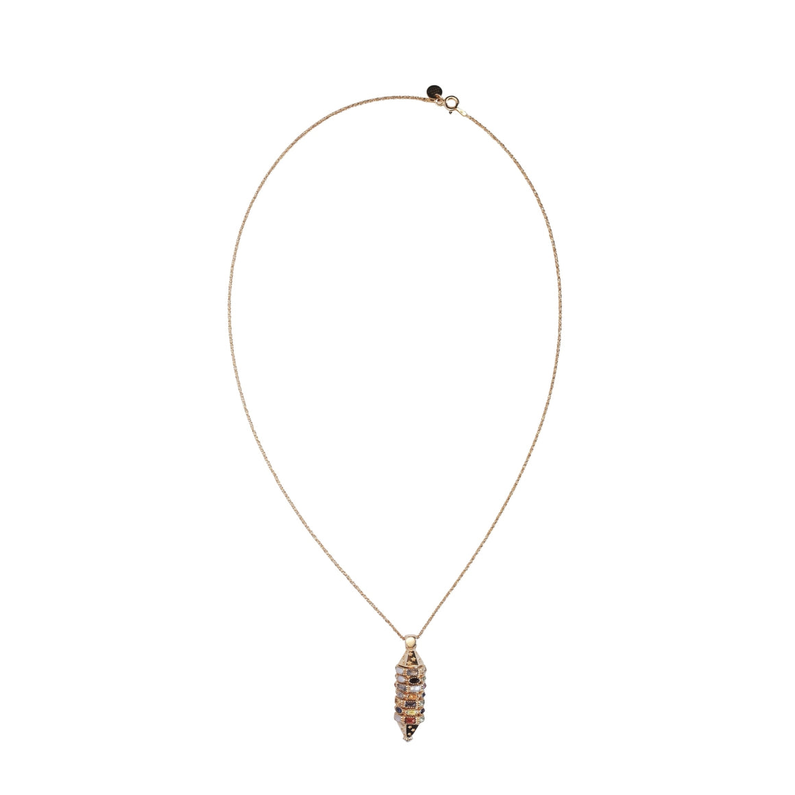 ASTRA collier multi-pierres Argent Plaqué Or