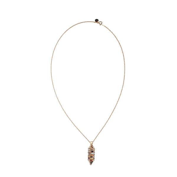 ASTRA collier multi-pierres Argent Plaqué Or