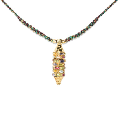 ASTRA collier multi-pierres Argent Plaqué Or