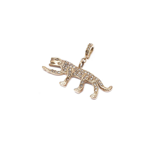 BAGHEERA Charm Panthère Argent plaqué or et Diamants